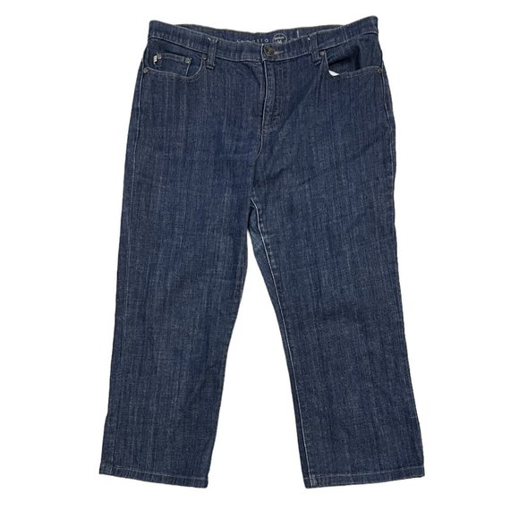 Regatta Denim - Regatta Bootleg Blue Denim Cropped Jeans Size 14 Large Women Mid Rise